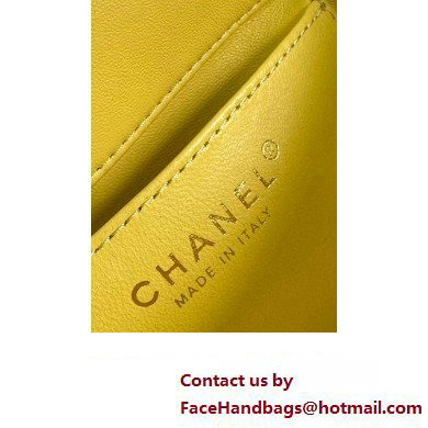 Chanel Lambskin, Resin  &  Gold-Tone Metal Small Flap Bag with Top Handle AS4848 Yellow 2024